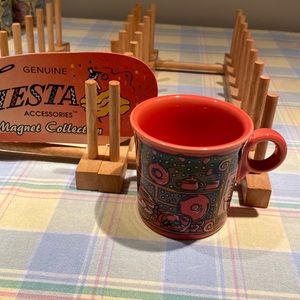 Fiestaware persimmon Christmas mug made for Betty Crocker. Perfect condition